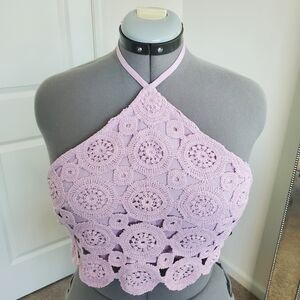 ASOS Lilac Crochet Crop Top